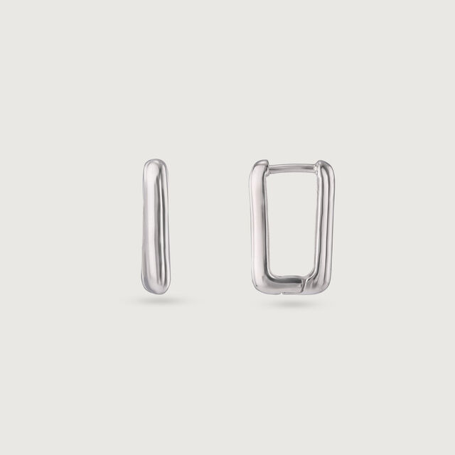 Sleek Chunky Silver Earrings,,hi-res image number null