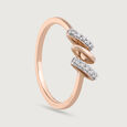 Modern Duo Gold & Diamond Finger Ring,,hi-res view 4