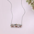 Mother of Pearl Blossom Silver Necklace,,hi-res view 1
