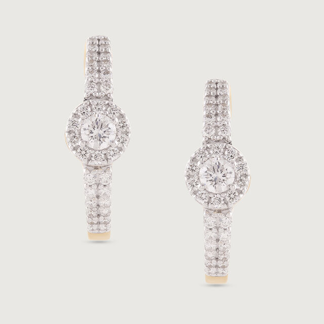 Sparkling Fringe Gold & Diamond Hoop Earrings,,hi-res image number null