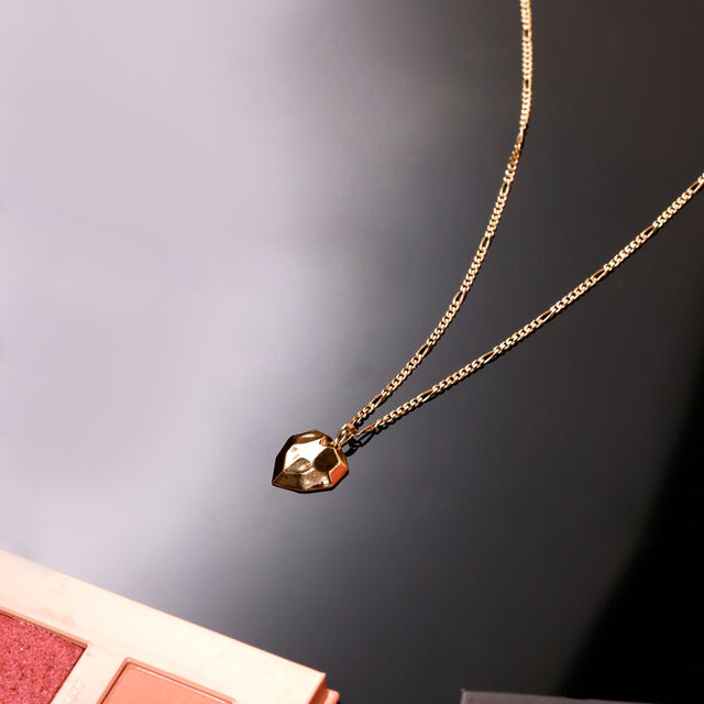Faceted Heart Gold Pendant,,hi-res image number null