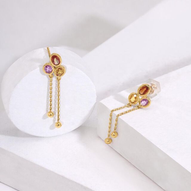 Playful Charm Sapphire Drop Earrings,,hi-res image number null