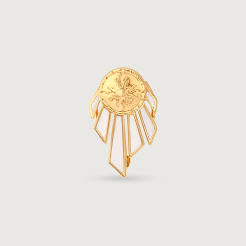 Luminous Enamel Gold Brooch Pendant