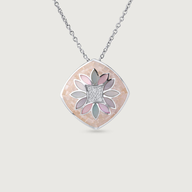 Mother of Pearl Oasis Silver Pendant,,hi-res image number null