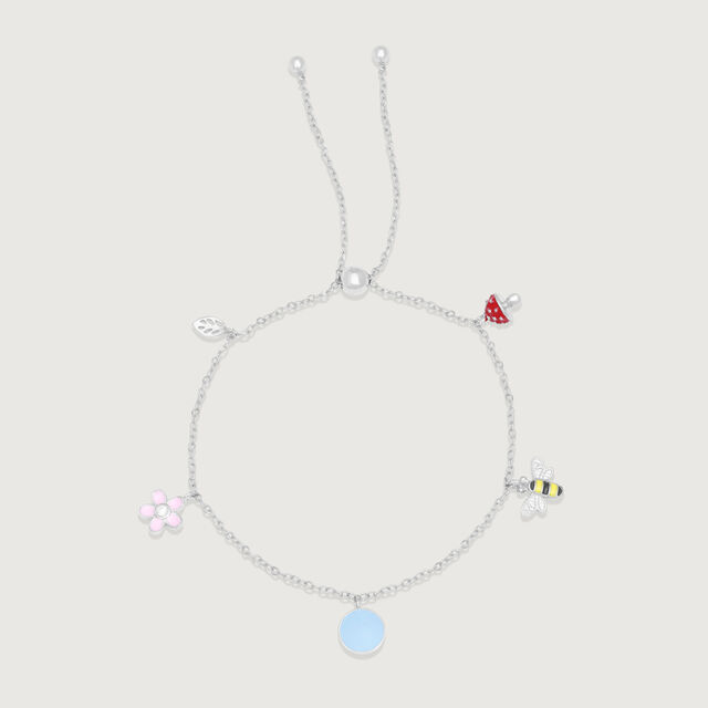 Playful Garden Silver Anklet,,hi-res image number null