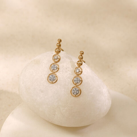Poised Orbit Diamond Drop Earrings