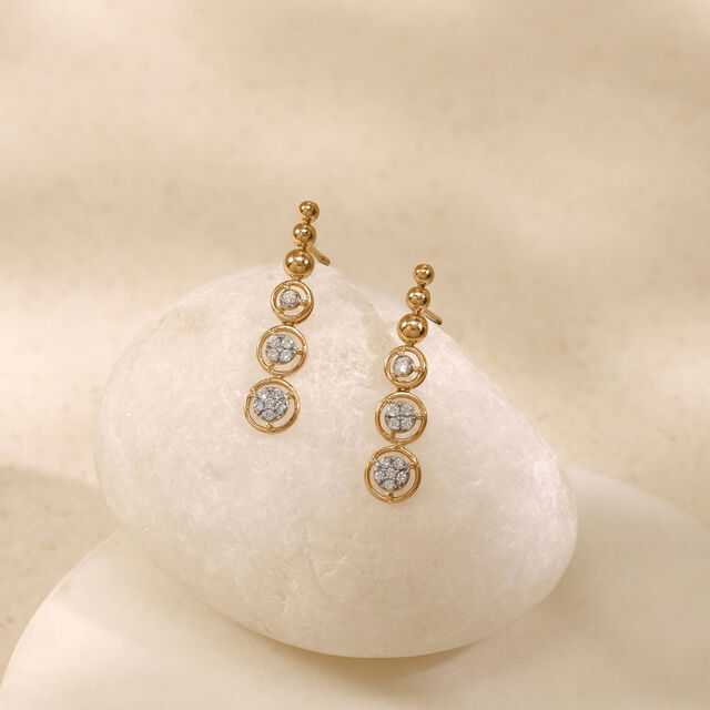 Poised Orbit Diamond Drop Earrings,,hi-res image number null
