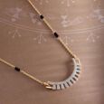 Radiant Arc 14 Kt Gold and Diamond Mangalsutra,,hi-res view 1
