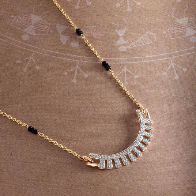 Radiant Arc 14 Kt Gold and Diamond Mangalsutra,,hi-res image number null
