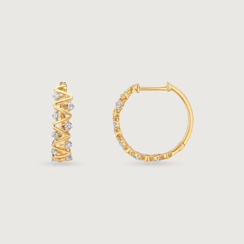 Zigzag Radiance Diamond Hoop Earrings