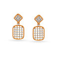 Intricate 18KT Rose Gold & Diamond Drop Earrings,,hi-res view 2