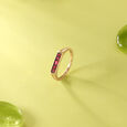 Linear Refined Ruby Gold Ring,,hi-res view 1