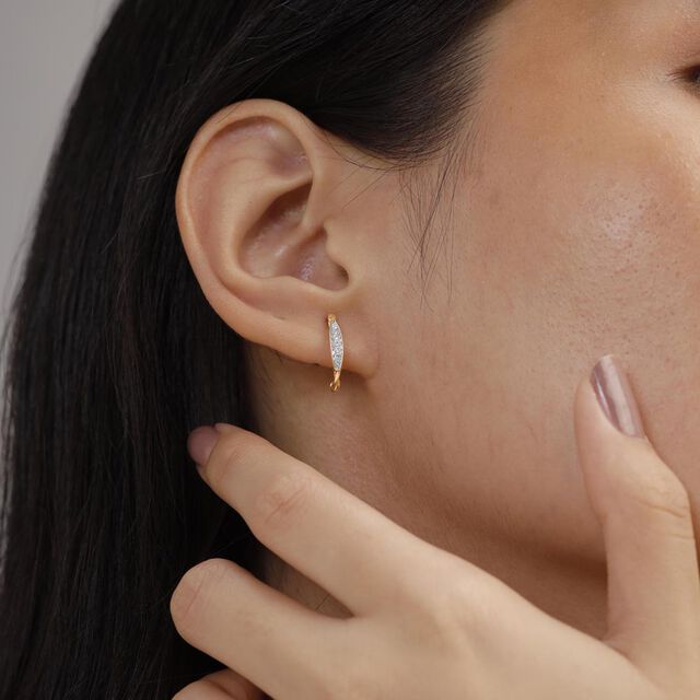 Quiet Gleam Diamond Hoop Earrings,,hi-res image number null