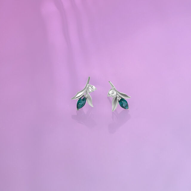 Luminous Grace Silver Stud Earrings,,hi-res image number null