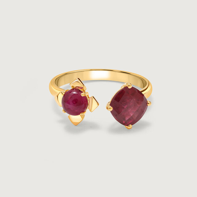 Crimson Clinks  14KT Ruby Finger Ring,,hi-res image number null
