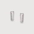 Sleek Chunky Silver Earrings,,hi-res view 3