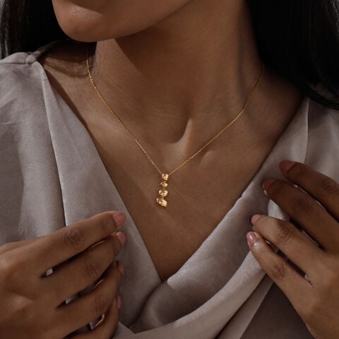 Balanced Pebble Gold Pendant