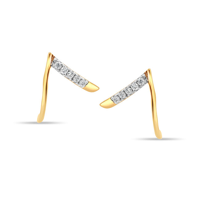 14KT Golden Glow Diamond Stud Earrings,,hi-res image number null