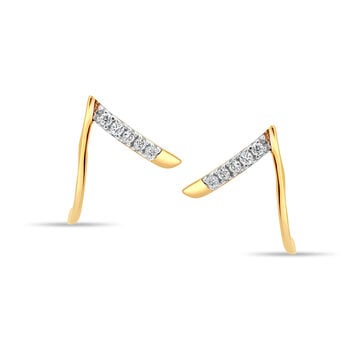 14KT Golden Glow Diamond Stud Earrings