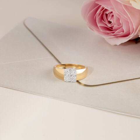 Forever Vibes Gold & Diamond Finger Ring for Men