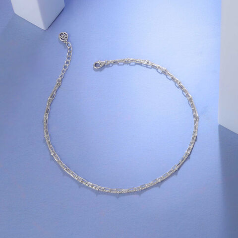 Sleek Loop Silver Anklet