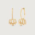 Lit Lotus Gold Hoop Earrings,,hi-res view 3