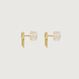 Layered Rhythm Gold Stud Earrings,,hi-res view 4