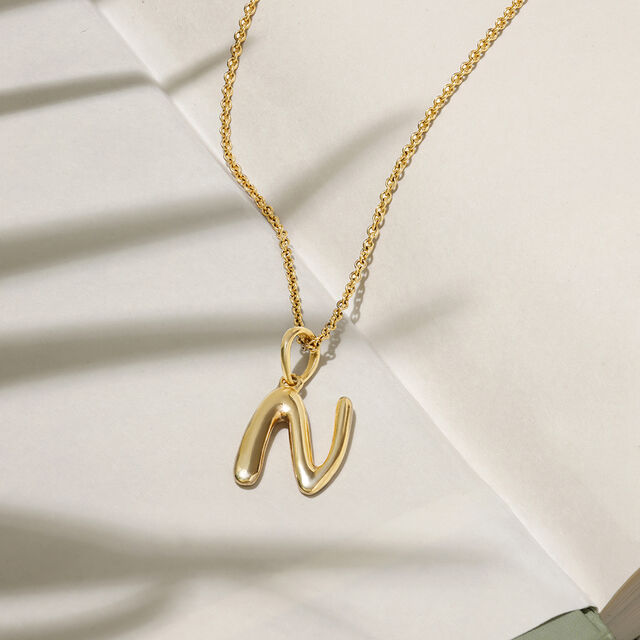 Letter Perfect 'N' Gold Pendant,,hi-res image number null