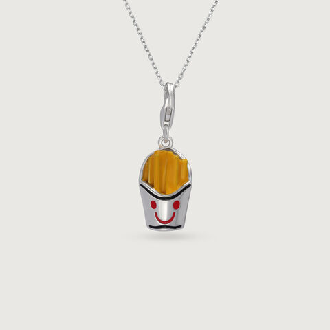 Happy Fries Silver Charm