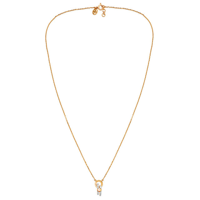 14KT Yellow and Rose Gold Unexpected Love Diamond Necklace,,hi-res view 2