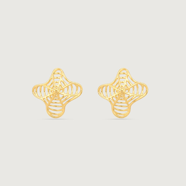 Fluid Bloom Gold Stud Earrings,,hi-res image number null