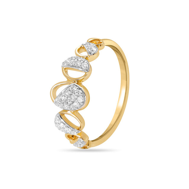 14KT Yellow Gold Oval Rhapsody Diamond Finger Ring,,hi-res image number null