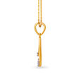 Elegant Yellow Gold and Diamond Teardrop Pendant,,hi-res view 2