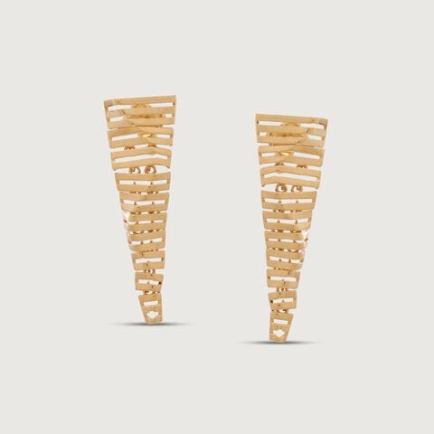 Sculpted Cascade Gold Drop Earrings