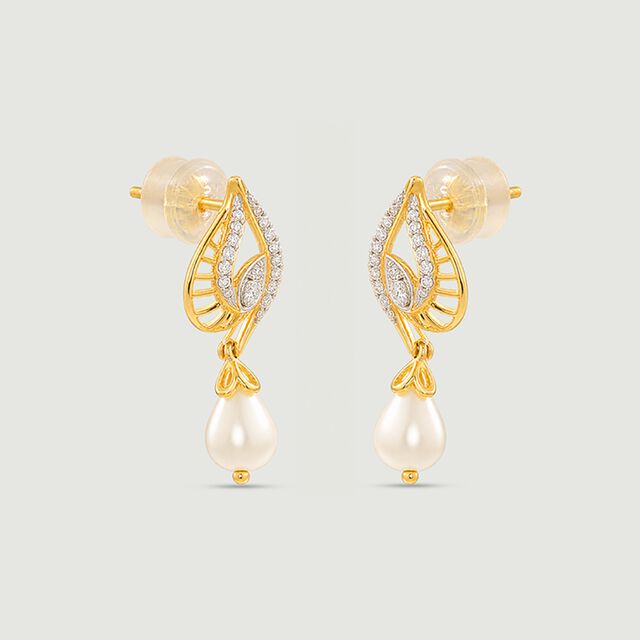 Radiant Diya Pearl Diamond Drop Earrings,,hi-res image number null