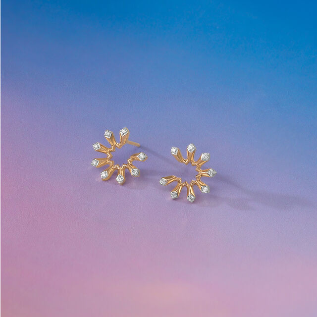 Radiant Sunburst Diamond Stud Earrings,,hi-res image number null