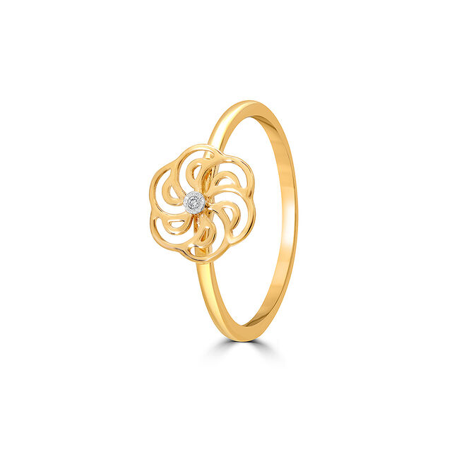 14KT Yellow Gold Iconic Sparkle Diamond Finger Ring,,hi-res image number null