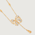 Butterfly Blush 14KT  Gold & Diamond Necklace,,hi-res view 4