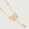 Butterfly Blush 14KT Pure Gold & Diamond Necklace,,hi-res view 4