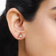 14KT Rose Gold Triangle Fiesta Diamond Stud Earring,,hi-res view 2