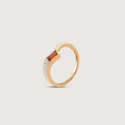 Crimson Arc Diamond Ring