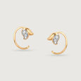 Chic Tulip 14 Kt Gold & Diamond Stud Earrings,,hi-res view 3