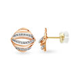 14KT White And Rose Gold Diamond Stud Earrings,,hi-res view 2