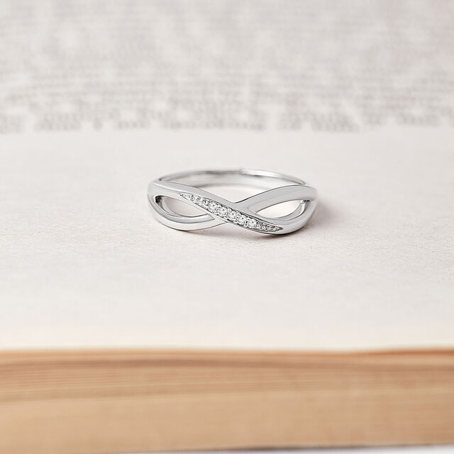 Sparkling Infinity Silver Finger Ring,,hi-res image number null
