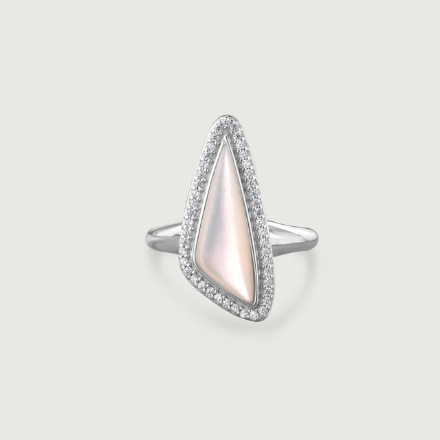 Mother of Pearl Abstract Silver Ring,,hi-res image number null
