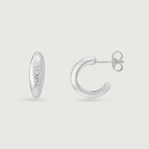 Textured Bold Silver Hoop Earrings