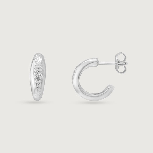 Textured Bold Silver Hoop Earrings,,hi-res image number null
