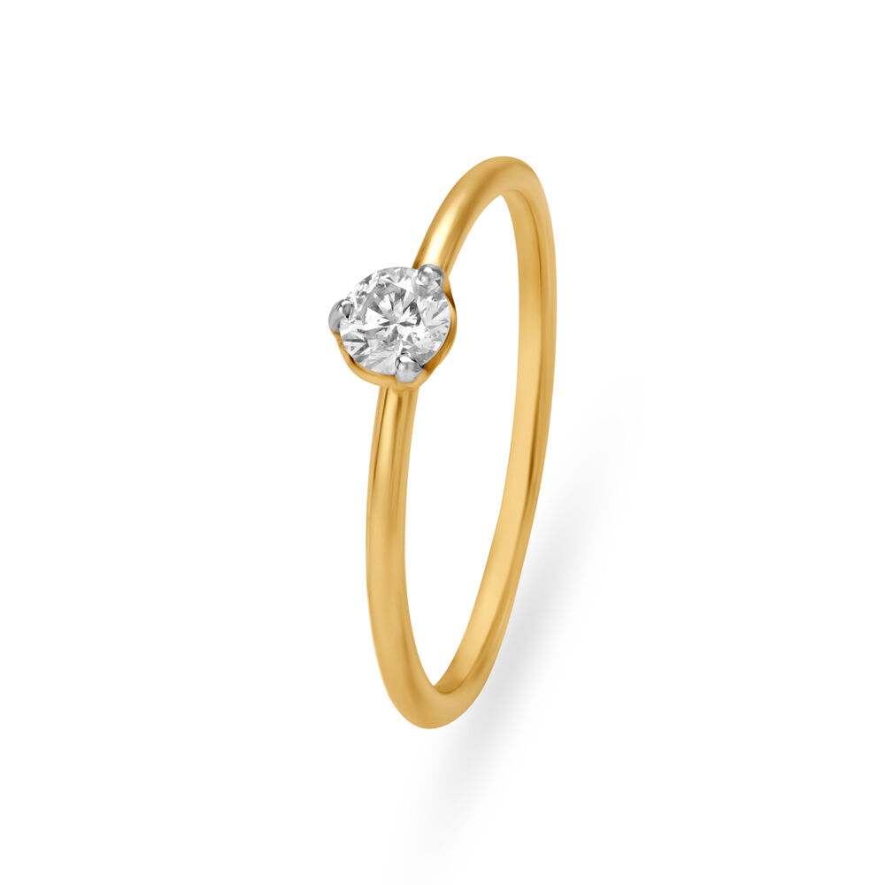 Buy 14KT Yellow Gold Finger Ring With Solitaire Online Mia by Tanishq