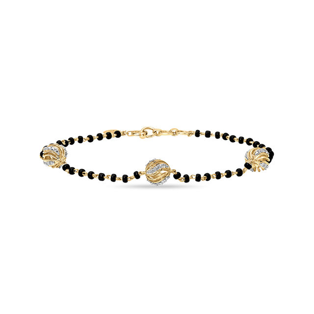 14 KT Yellow Gold Mangalsutra Bracelet,,hi-res image number null