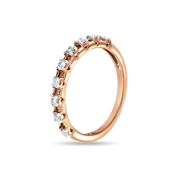 14 KT Rose Gold Half Eternity Diamond Ring